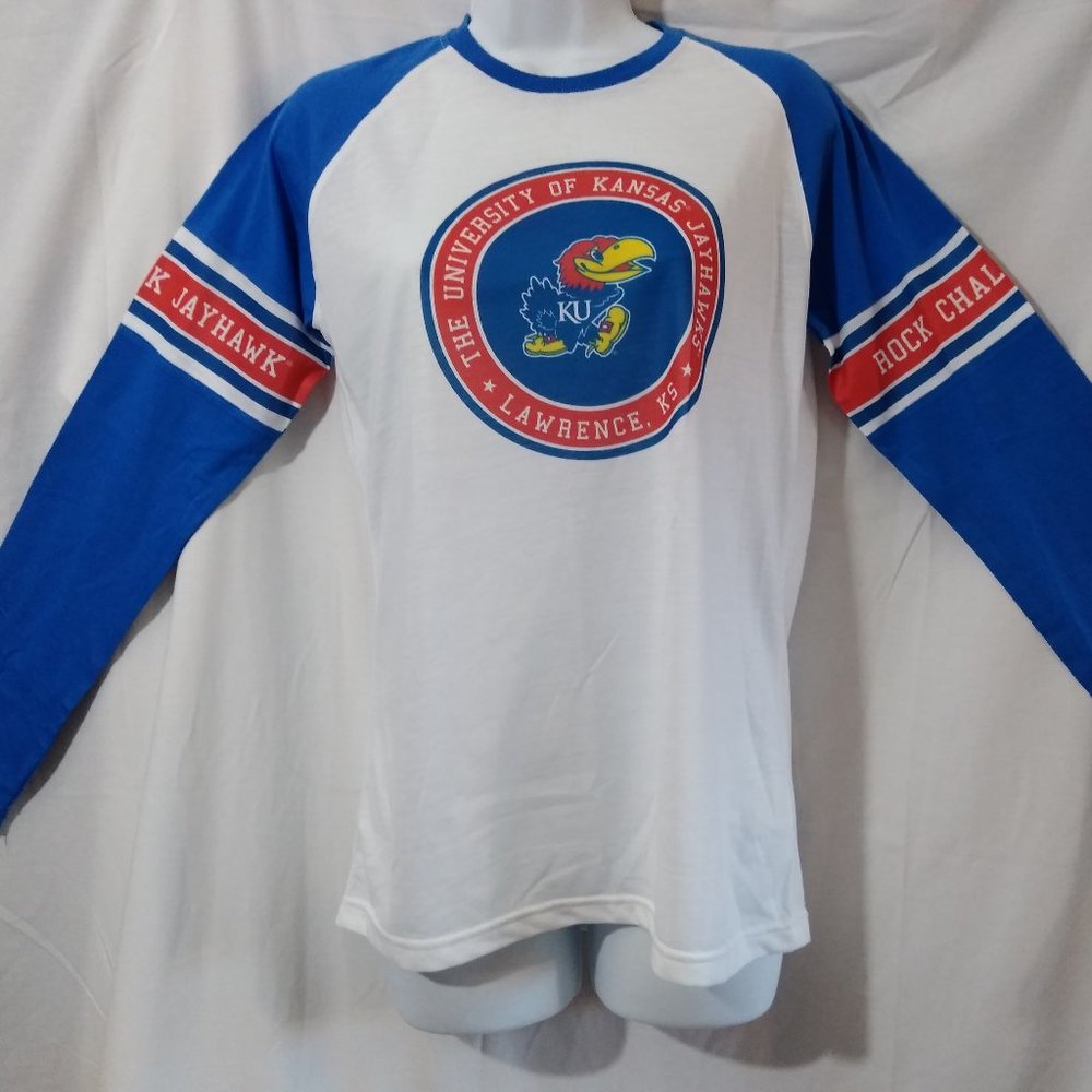 NCAA Kansas Jayhawks Med. Womens Rookie LS Tee NWT